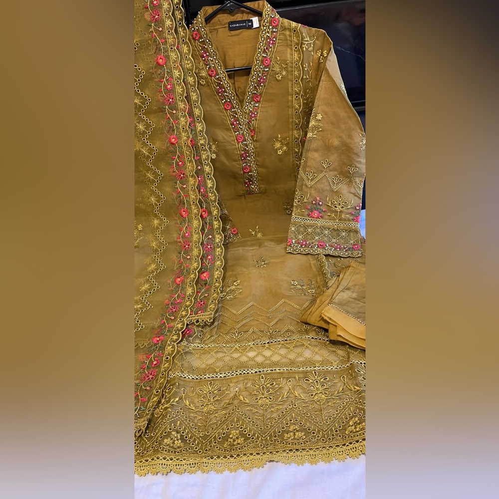 Embroidered Gold Traditional Outfit
